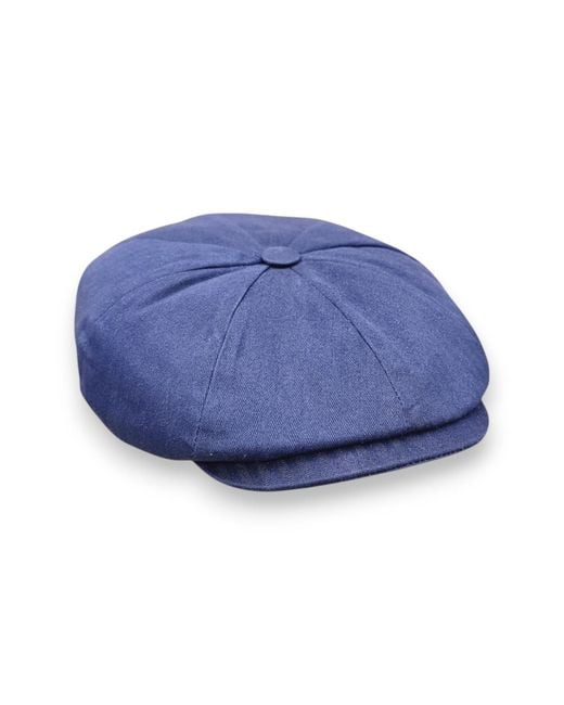 Mister Miller - Master Hatter Blue Theo's Rally Waterproof Newsboy Cap for men