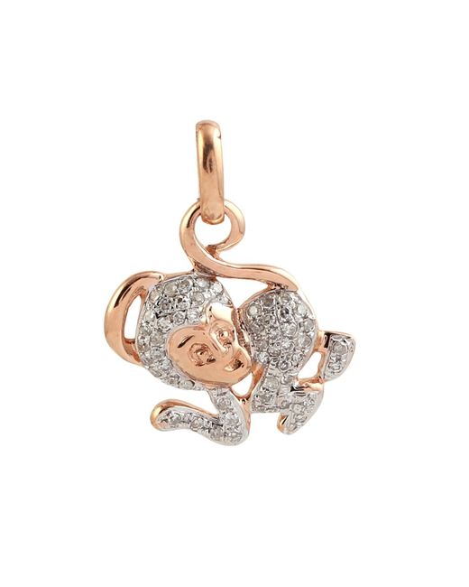 Artisan Metallic Diamond Monkey Charm Pendant