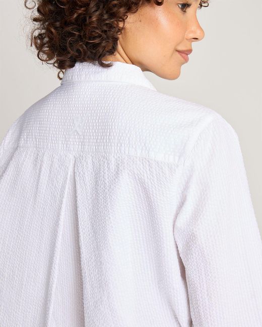 Nudea White Seersucker Boxy Shirt