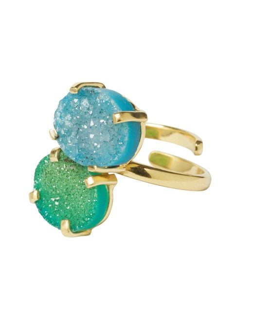 YAA YAA LONDON Blue Colour Pop Lux Adjustable Ring