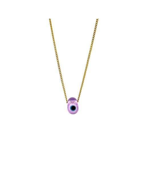 1610Istanbul Metallic Evil Eye Lila Necklace