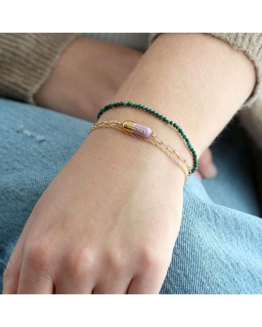 Kris Nations Pink Chill Pill Enamel Bracelet Gold Filled & Peri Lilac Enamel