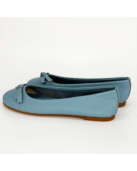 Altramoda Redressing the World Blue Vegetable Tanned Leather Ballet Flats