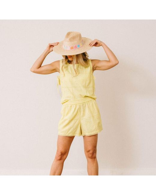 SUNSHINE TIENDA Natural Pastel Kandy Crochet Palm Hat