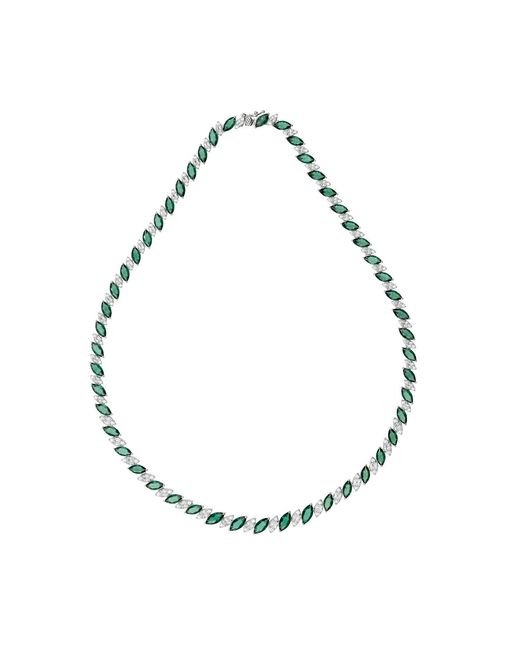 Latelita London Metallic Viscountess Statement Tennis Necklace Emerald