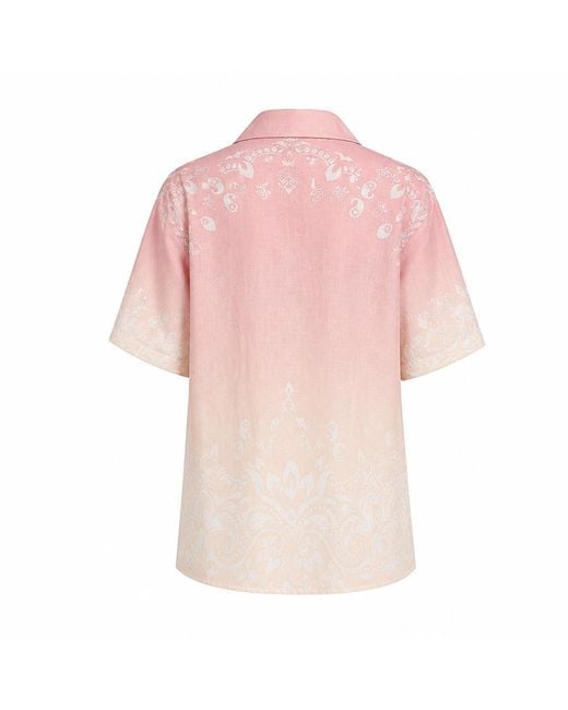 LOVEIST STORE Pink The Soley Linen Textured Shirt Co-Ord Set