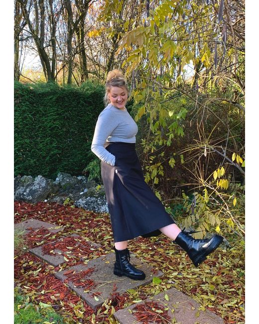 Frock Tales Black Illusion Wrap Midi Skirt