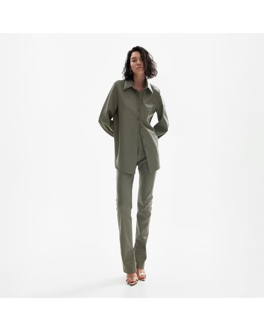 Lita Couture Green Vegan-Leather Trousers
