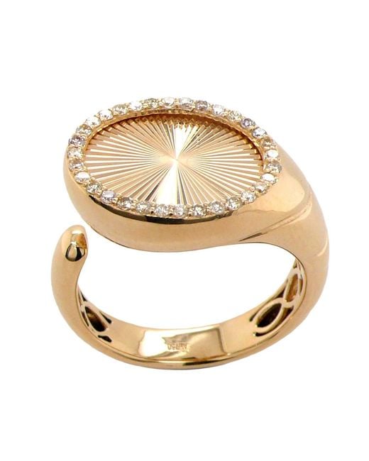 Artisan Metallic 18K Diamond Sunburst Halo Open Ring