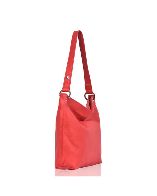 Owen Barry Red Leather Shoulder Bag Chilli Hesta