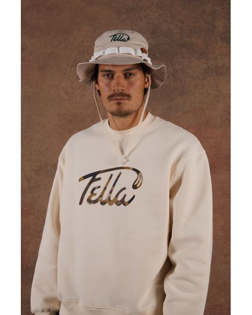 FELLA SWIM Natural Neutrals Gavan Oversized Camo Crewneck Sweater for men