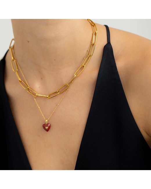 Arctic Fox & Co. White The Burgundy Heart Necklace