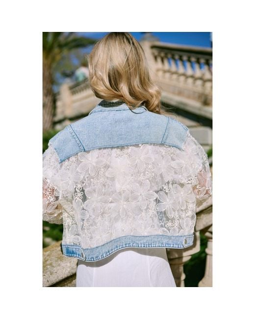 Saachi Blue Denim Lace Jacket