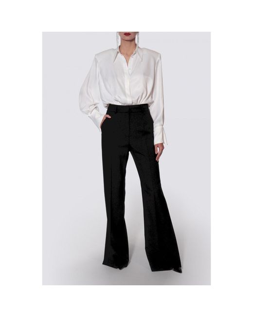 AGGI by HALEWSKI White Vera Off Long Sleeve Loose Shirt-Body