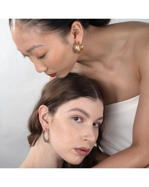 Rare Matters Jewelry Metallic Modern Stacked Hoops Earrings
