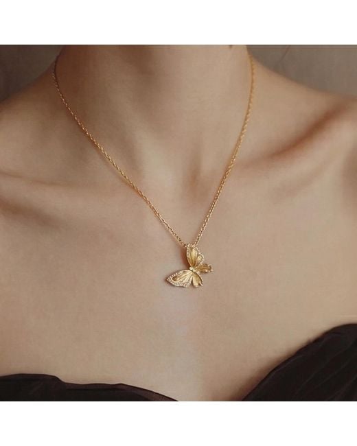 Ormiro Metallic Butterfly Reverie Vermeil Necklace
