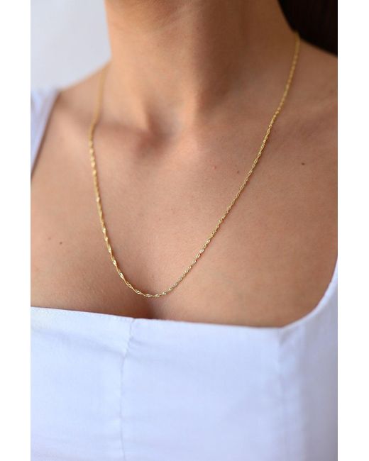 Spero London Metallic Twisted Curb Singapore Sterling Chain Adjustable Size
