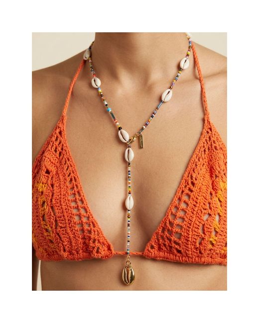 Jaredjamin Metallic Malibu Cowrie Shell Necklace for men
