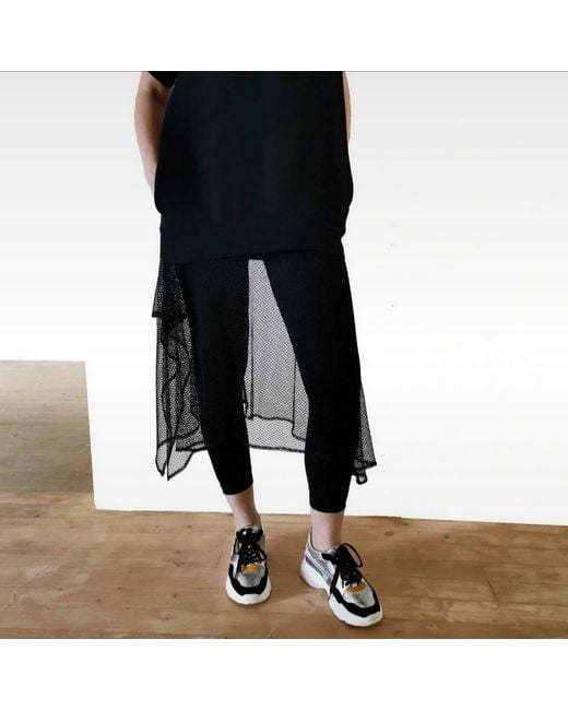 Laura Daili Gray Shadow Layer Mesh Skirt