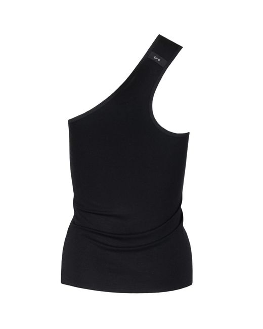 OFF GRID Black Bondi Bamboo One Shoulder Top