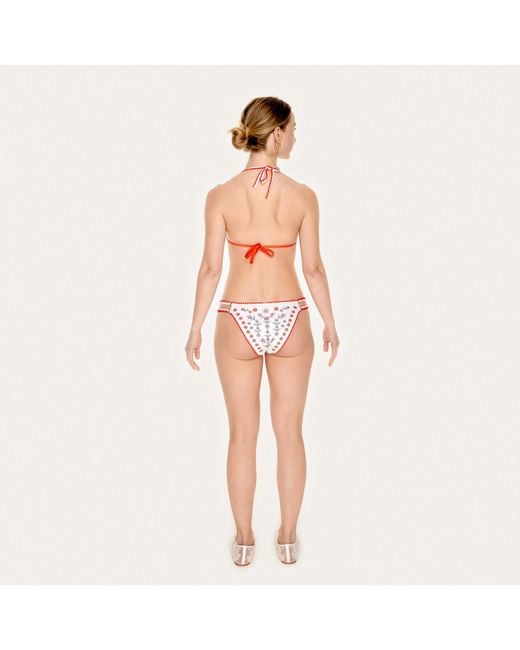 Jessie Zhao New York Red Garden Reversible Bikini Set