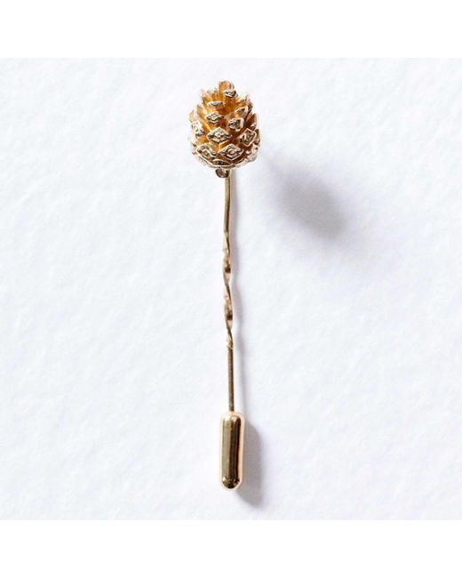 Lee Renee Metallic Baby Pine Cone Tie Pin for men