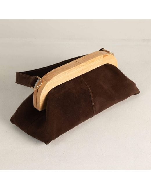 Tarea Studio Brown Bella Suede Leather Bag