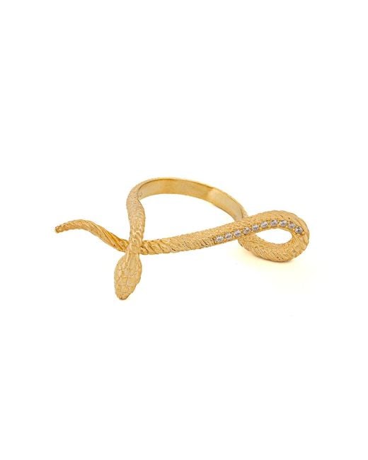 Ebru Jewelry Metallic Mythology Snake Vermeil & Diamond Design Ring