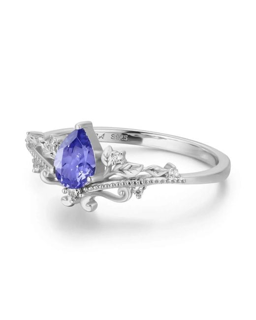Azura Jewelry New York Blue Lotus Tanzanite Ring Vermeil