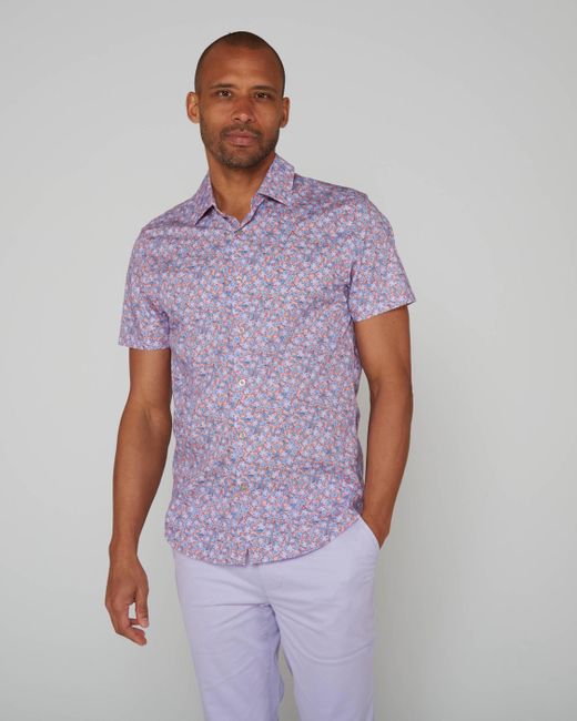 Lords of Harlech Purple Scott Lawn Shirt for men