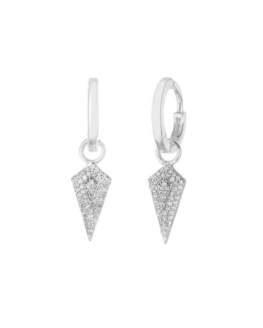 Zohreh Metallic Diamond Rhombus Hoop Earrings 9K