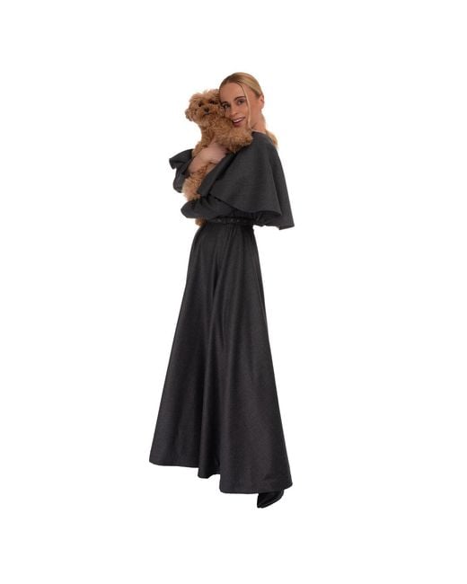 Sofia Tsereteli Black Formal Wool Dress Coat
