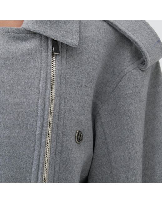 Nocturne Gray Oversized Double-Breasted Coat