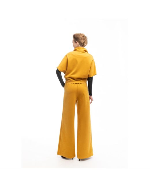 Julia Allert Natural Cropped Suede Blazer With Shawl Collar Mustard
