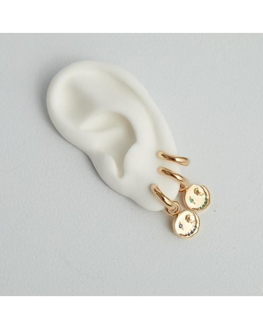 Kasun Metallic Smile Hoop Earrings – November – Topaz – Plated