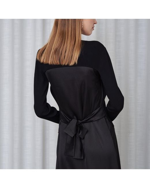 Roch Perel Black Backless Silk Tie Sweater