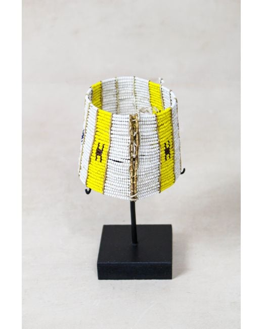Botanical Boys Black Beaded Maasai Cuff Bracelet