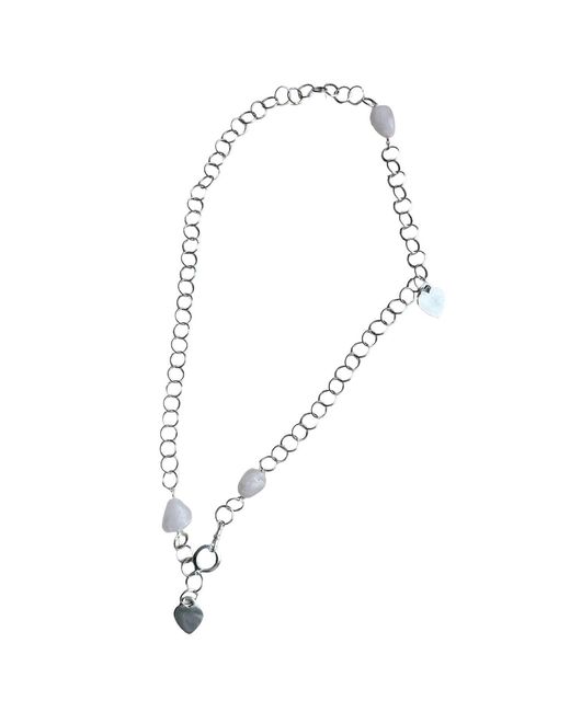 Tg-Jewellery by Tamara Gervasio Blue Rose Quartz Pebble Sterling Heart Necklace One Of A Kind