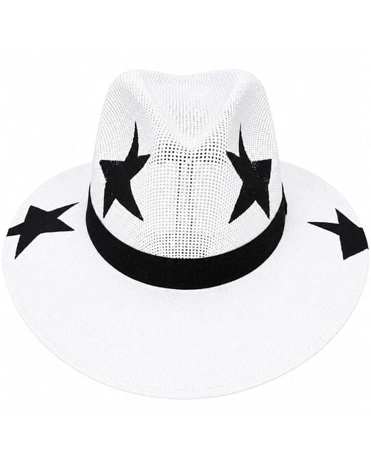Bella Soul White Starstruck Painted Jute Hat
