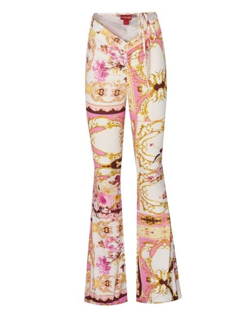 No'design Pink Sway Ruched Flared Pants