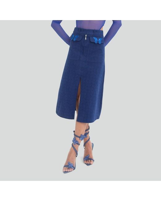 Maui X Lolita Blue Pearl Denim Pencil Skirt