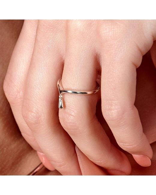 Lucy Quartermaine White Sterling Mini Drop Ring