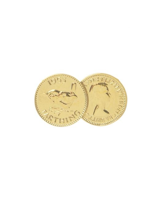 Katie Mullally Metallic English Farthing Double Coin Pendant Plated Necklace