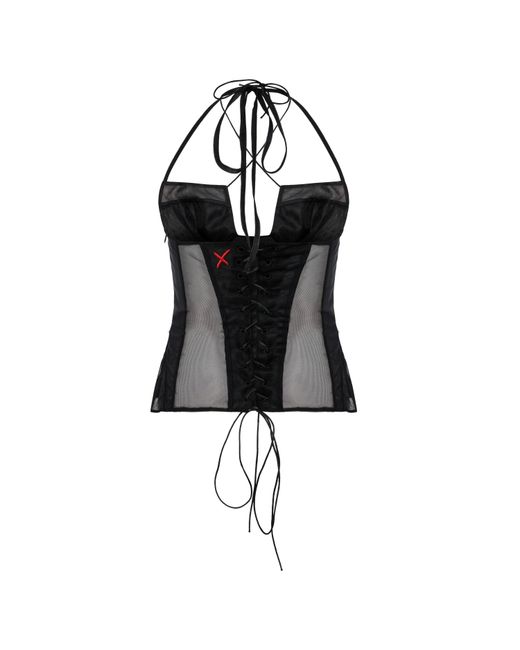 Pcfg Black Tulle Top