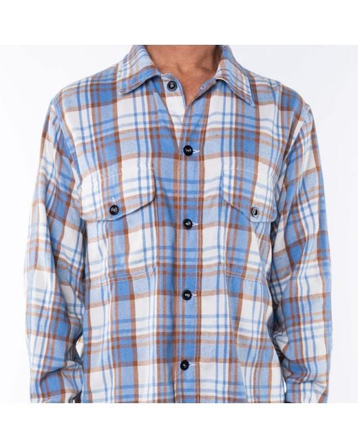 Ariko Blue Tan Bucky Overshirt for men