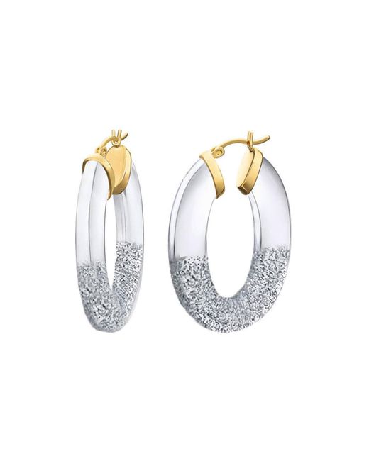 Gold & Honey Metallic Flat Hoop Earrings