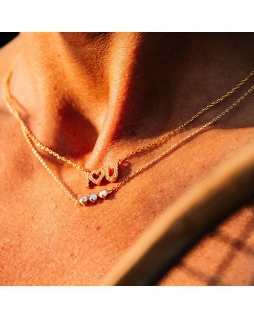 Onewildone Metallic I Love You Necklace