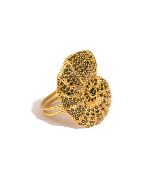 Ebru Jewelry Metallic Mystic Shell Adjustable Chunky Ring