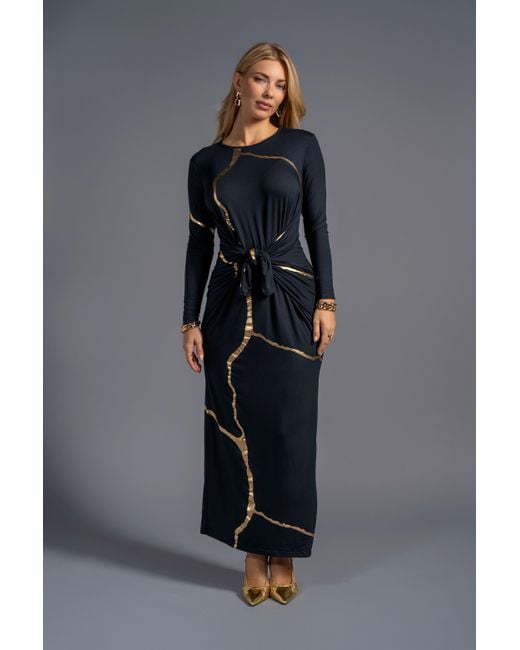 Esther Saadia Blue Charcoal Kintsugi Three Way Maxi