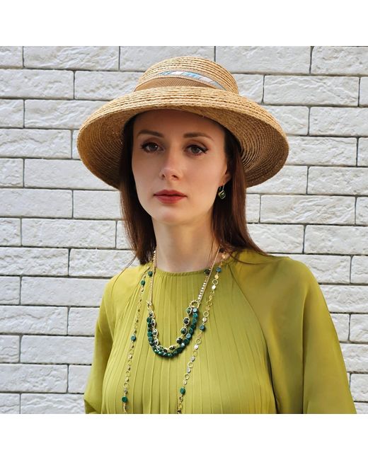 Farra Green Gemstone With Chain Versatile Necklace